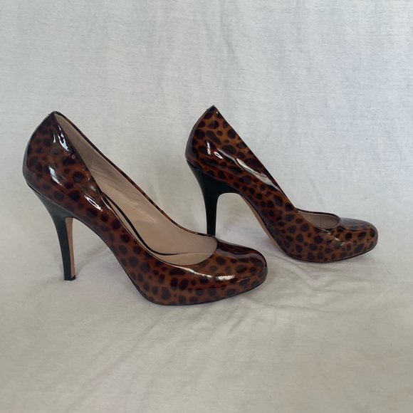 Joan & David Pumps Heels Cheetah Animal Patent 7 - Picture 3 of 12